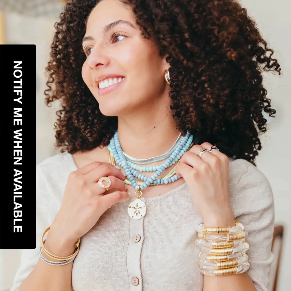 Allie & Bess Bay Hand Dyed Blue Opal beads 8mm to 10mm. 16” Beaded Necklace. New - Picture 5 of 11